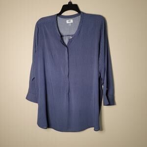 Old Navy Women's Blue Patterned Blouse - Size 3XL